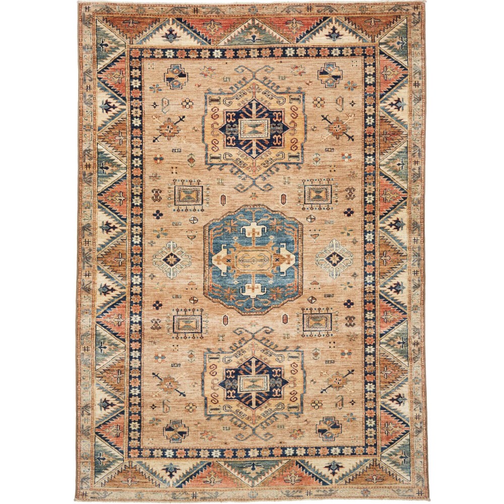 Tappeto Kazak Fine Pakistan marrone grigio 168x238 Tappeto Kazak Fine Pakistan marrone grigio 168x238