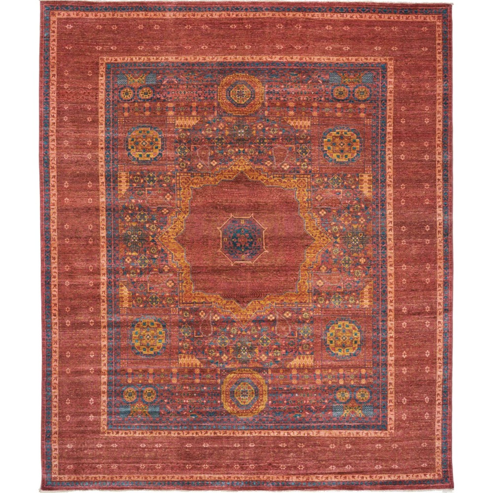 Tappeto Mamlouk Pakistan marrone arancione 246x293 Tappeto Mamlouk Pakistan marrone arancione 246x293