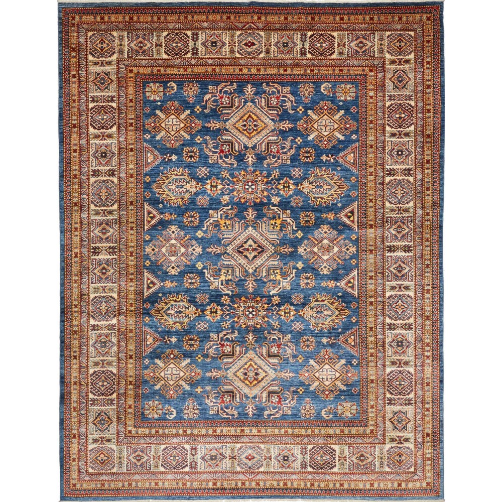 Tappeto Kazak Fine Pakistan azzurro grigio 242x313 Tappeto Kazak Fine Pakistan azzurro grigio 242x313
