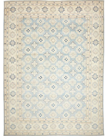 Tappeto Kazak Afghanistan bianco azzurro 272x366