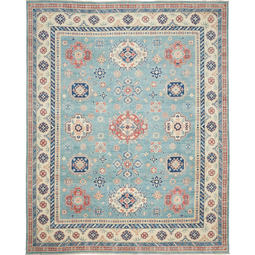 Tappeto Kazak Afghanistan beige grigio 244x302 Tappeto Kazak Afghanistan beige grigio 244x302