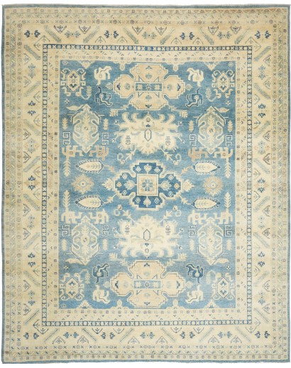 Tappeto Kazak Afghanistan beige azzurro 242x293