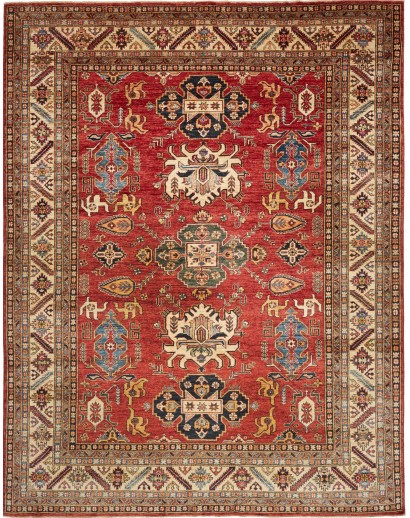Tappeto Kazak Fine Pakistan marrone grigio 254x328