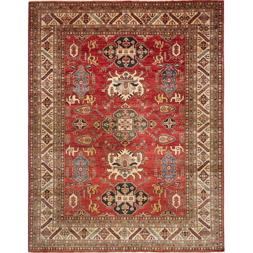 Tappeto Kazak Fine Pakistan marrone grigio 254x328