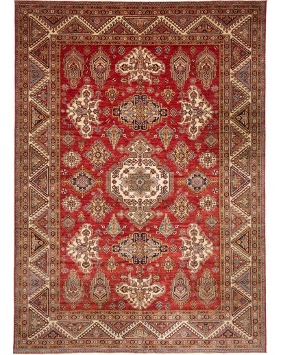 Tappeto Kazak Fine Pakistan marrone grigio 275x384