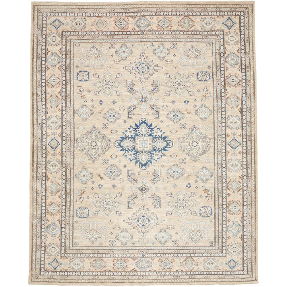 Tappeto Kazak Fine Pakistan bianco azzurro 247x308