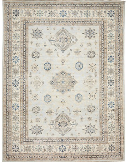 Tappeto Kazak Fine Pakistan bianco azzurro 247x327