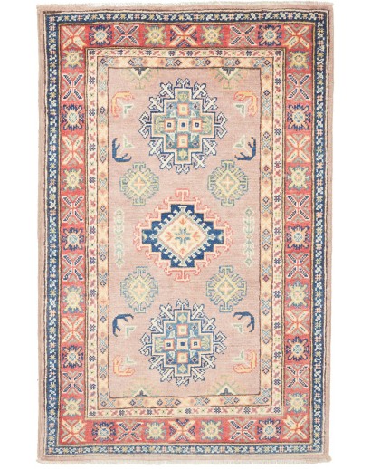 Tappeto Kazak Afghanistan beige azzurro 84x130