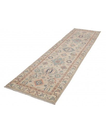 Tappeto Kazak Afghanistan marrone azzurro 83x292