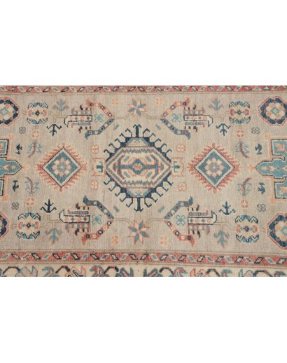 Tappeto Kazak Afghanistan marrone azzurro 83x292