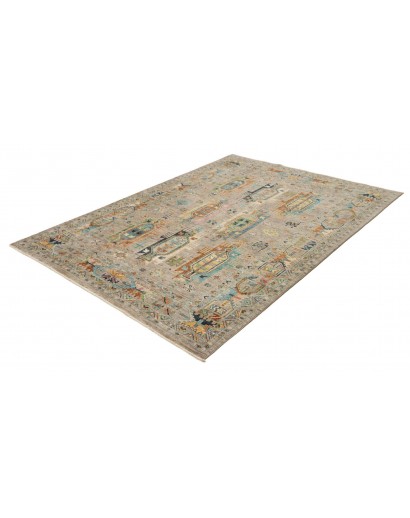 Tappeto Tribal Pakistan bianco grigio 169x230