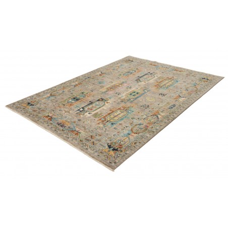 Tappeto Tribal Pakistan bianco grigio 169x230