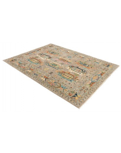 Tappeto Tribal Pakistan bianco grigio 169x230