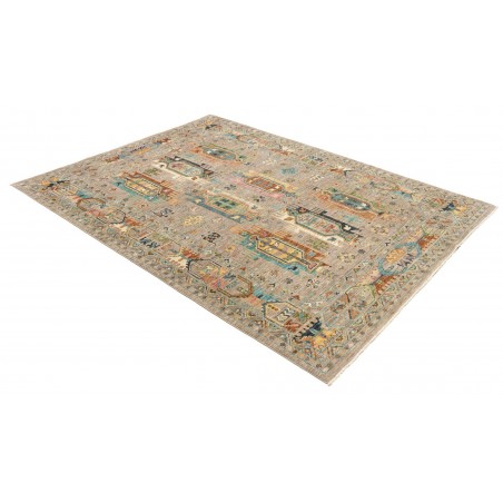 Tappeto Tribal Pakistan bianco grigio 169x230