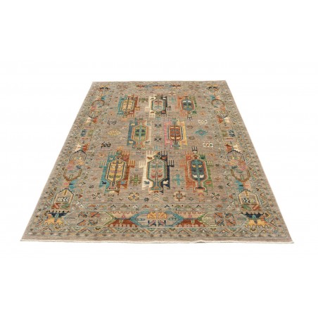 Tappeto Tribal Pakistan bianco grigio 169x230