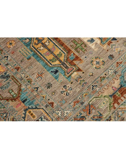 Tappeto Tribal Pakistan bianco grigio 169x230