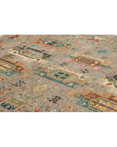 Tappeto Tribal Pakistan bianco grigio 169x230