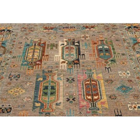Tappeto Tribal Pakistan bianco grigio 169x230