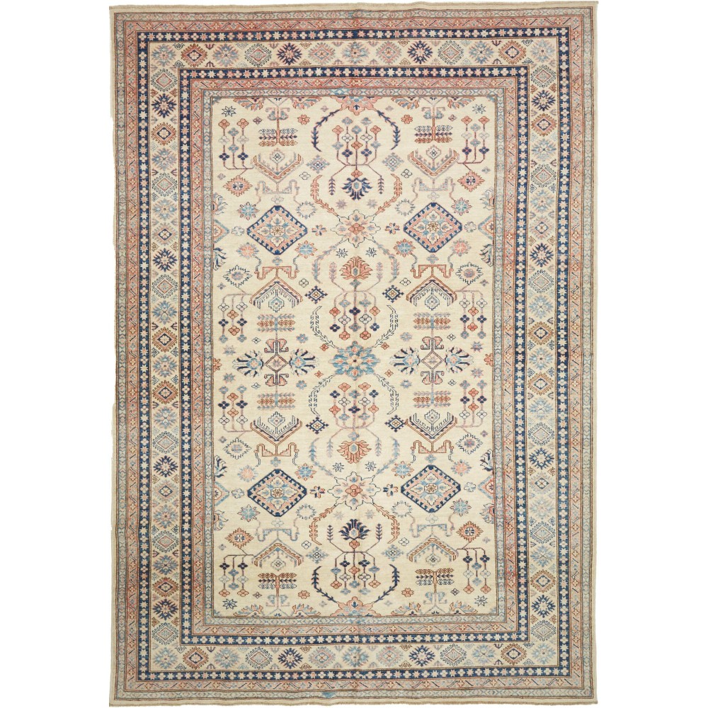 Tappeto Kazak Fine Pakistan beige giallo 204x295 Tappeto Kazak Fine Pakistan beige giallo 204x295
