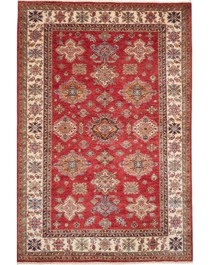 Tappeto Kazak Fine Pakistan marrone giallo 203x304