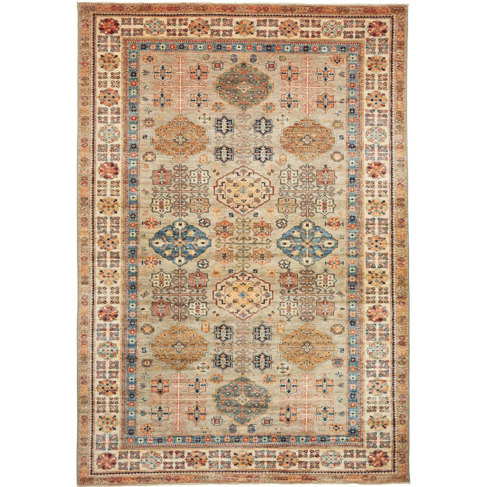 Tappeto Kazak Fine Pakistan marrone grigio 204x303