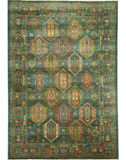 Tappeto Tribal Pakistan azzurro marrone 204x294