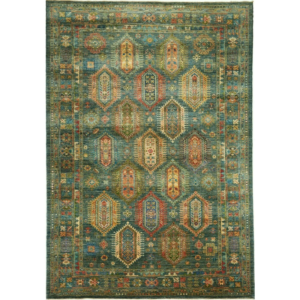 Tappeto Tribal Pakistan azzurro marrone 204x294 Tappeto Tribal Pakistan azzurro marrone 204x294