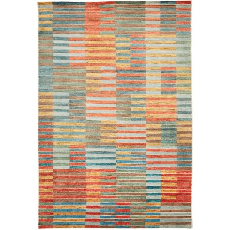 Tappeto Barjesta Pakistan marrone azzurro 196x290