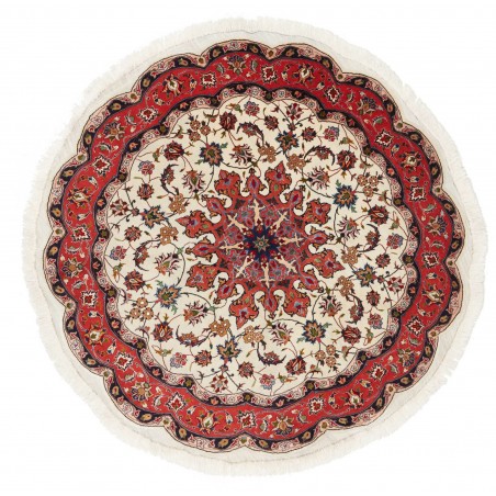 Tappeto Tabriz 50 Raj Persia bianco marrone 150x150