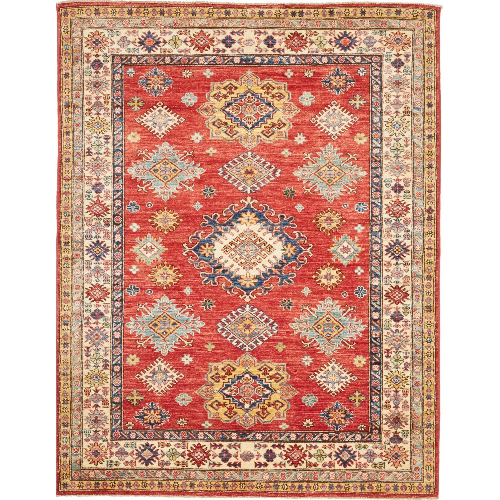 Tappeto Kazak Fine Pakistan rosso giallo 150x196