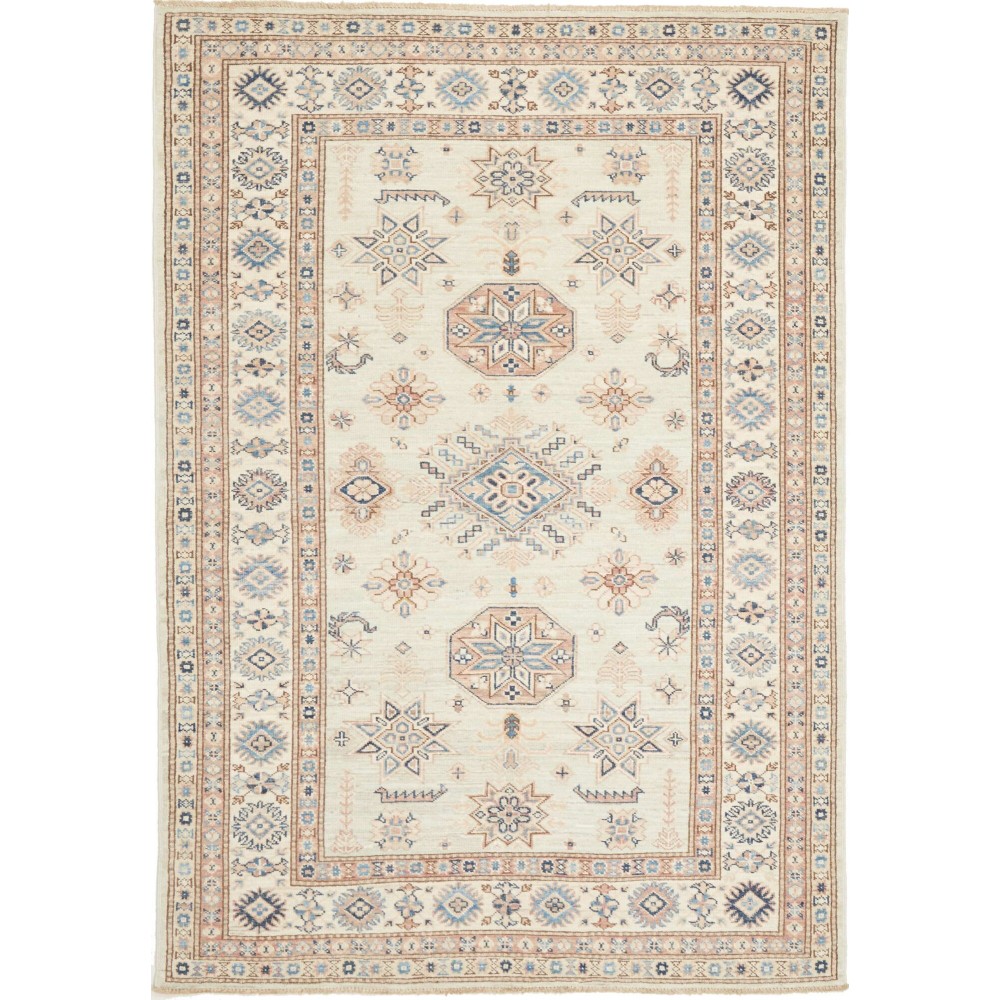 Tappeto Kazak Fine Pakistan bianco 124x178