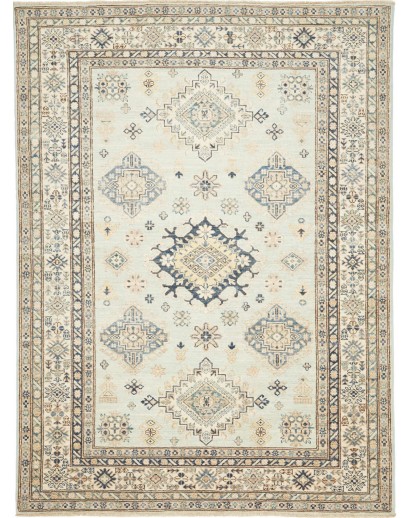 Tappeto Kazak Fine Pakistan bianco azzurro 153x205