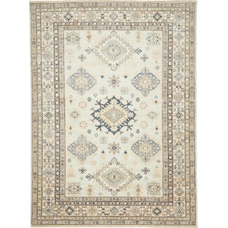 Tappeto Kazak Fine Pakistan bianco azzurro 153x205