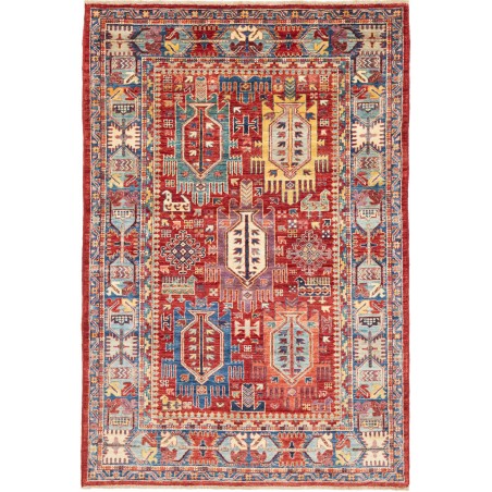 Tappeto Tribal Pakistan rosso grigio 120x180
