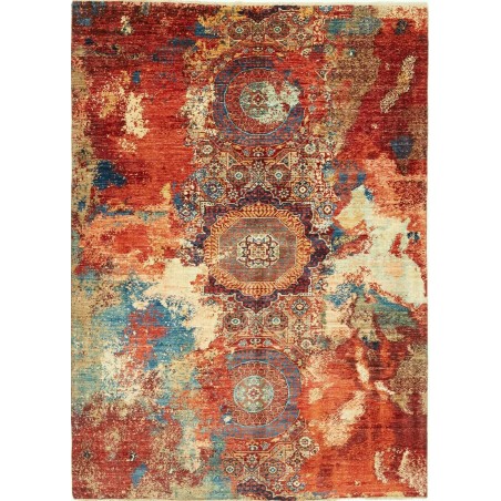 Tappeto Mona Pakistan marrone giallo 150x205