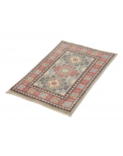 Tappeto Kazak Afghanistan azzurro marrone 61x89