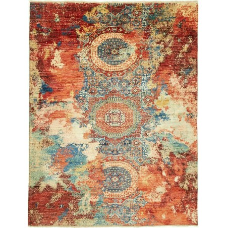 Tappeto Mona Pakistan marrone grigio 149x196