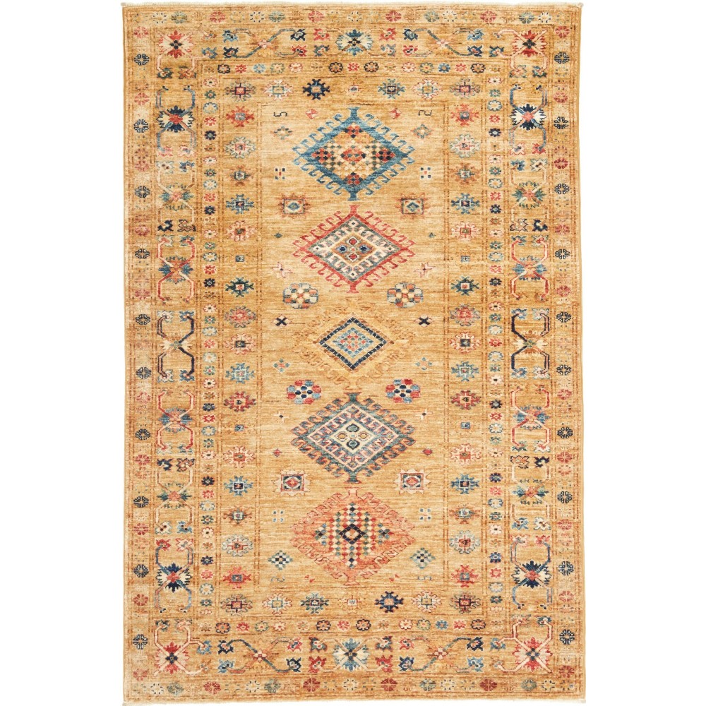 Tappeto Kazak Fine Pakistan marrone 124x188 Tappeto Kazak Fine Pakistan marrone 124x188