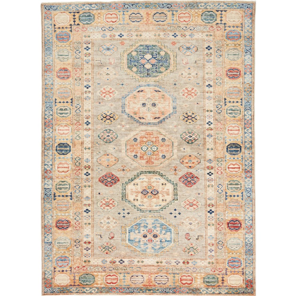 Tappeto Kazak Fine Pakistan beige marrone 151x209 Tappeto Kazak Fine Pakistan beige marrone 151x209