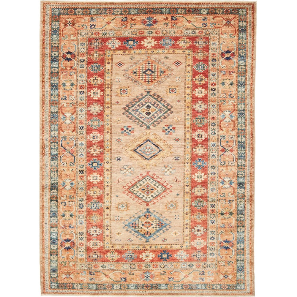 Tappeto Kazak Fine Pakistan marrone rosso 151x210 Tappeto Kazak Fine Pakistan marrone rosso 151x210