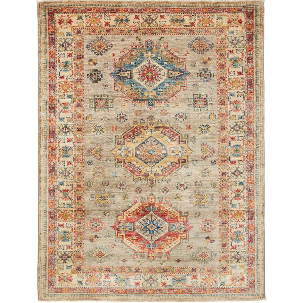 Tappeto Kazak Fine Pakistan marrone grigio 150x203