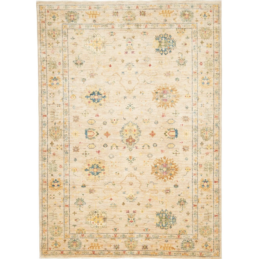 Tappeto Malka Pakistan giallo marrone 147x205 Tappeto Malka Pakistan giallo marrone 147x205