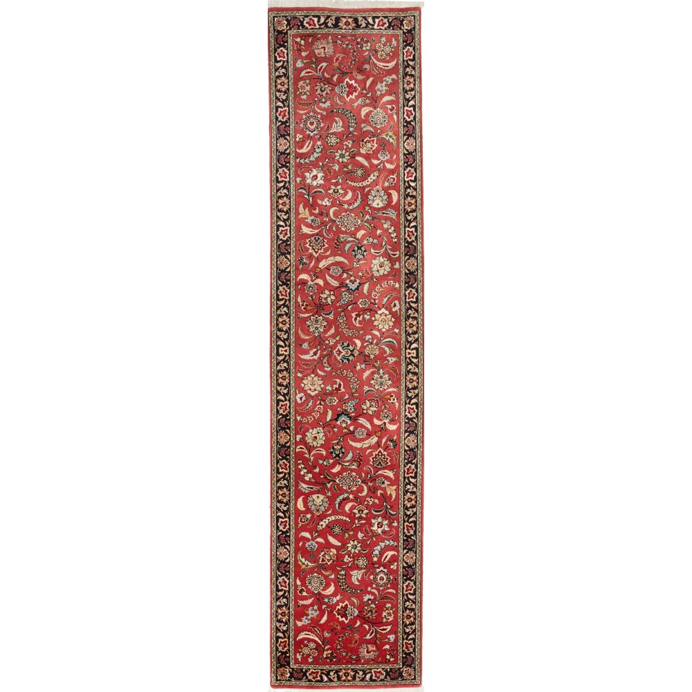 Tappeto Ghom Persia marrone blu 68x312 Tappeto Ghom Persia marrone blu 68x312