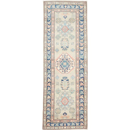 Tappeto Kazak Afghanistan bianco azzurro 84x240