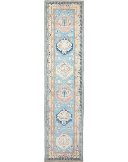 Tappeto Kazak Afghanistan beige grigio 91x398