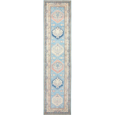 Tappeto Kazak Afghanistan beige grigio 91x398