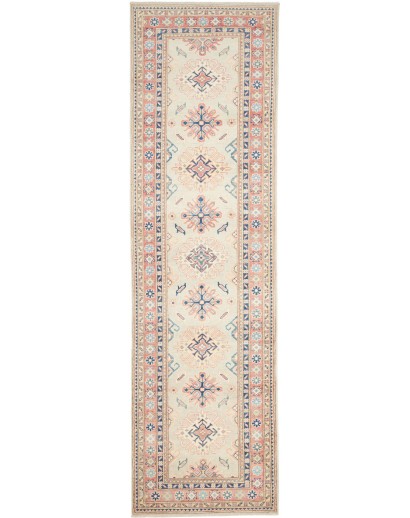 Tappeto Kazak Afghanistan bianco grigio 85x294