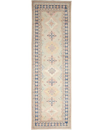 Tappeto Kazak Afghanistan beige azzurro 85x286