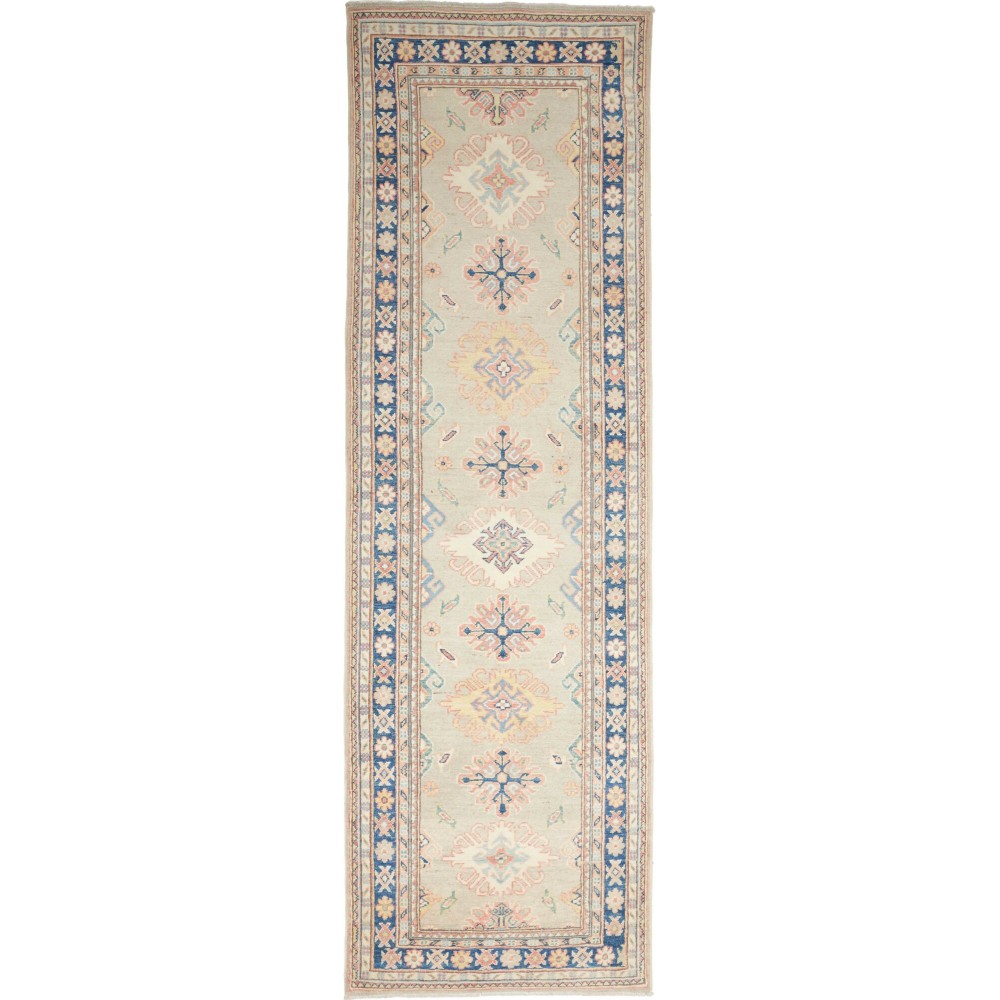 Tappeto Kazak Afghanistan beige azzurro 85x286 Tappeto Kazak Afghanistan beige azzurro 85x286