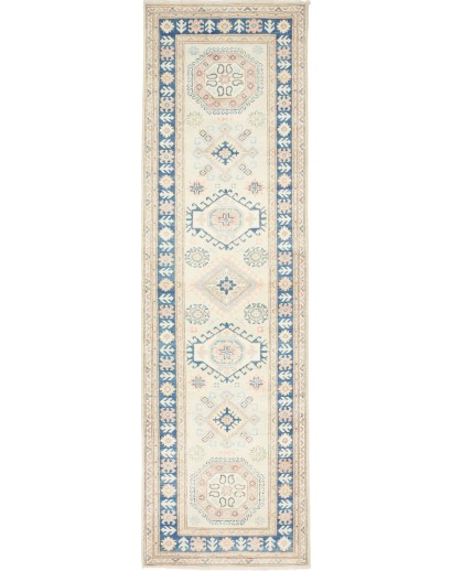 Tappeto Kazak Afghanistan bianco 88x294